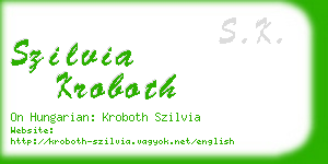 szilvia kroboth business card